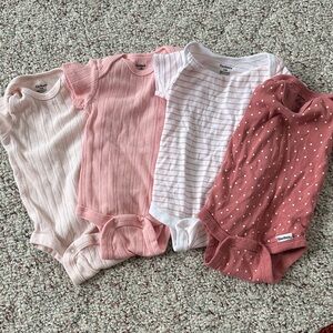 Gerber Pink and White Bodysuit Set